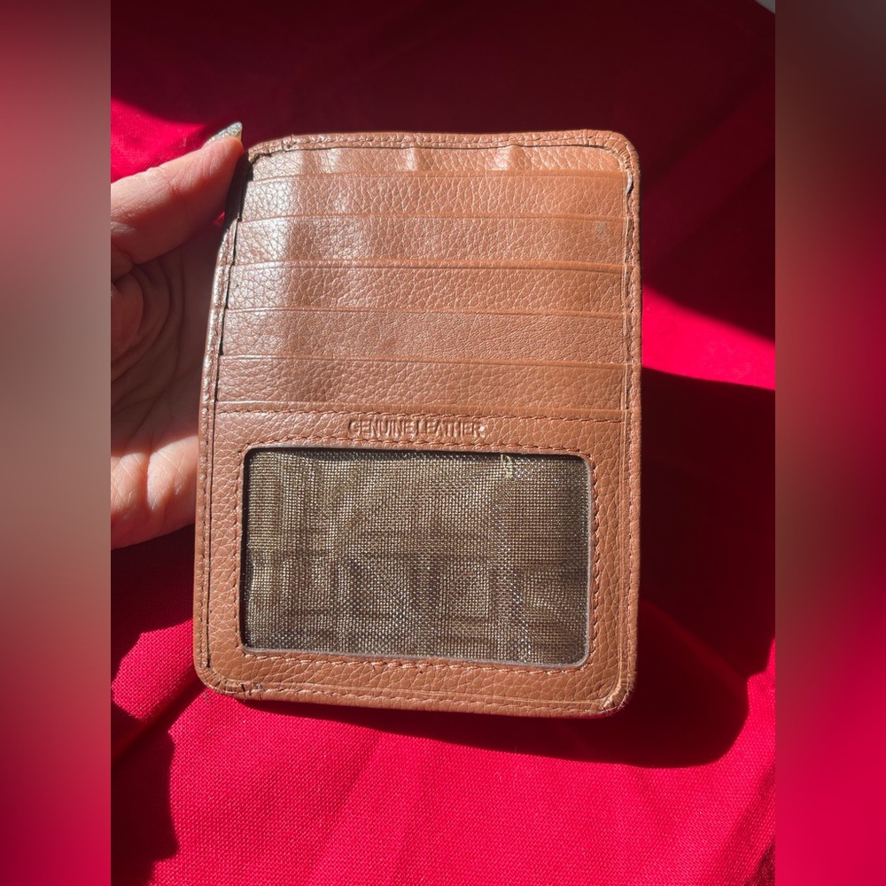 Lodis wallet- carmel brown color, card holder- zipper pocket